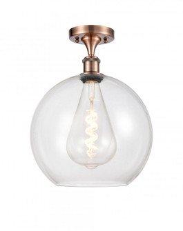 Athens - 1 Light - 12 inch - Antique Copper - Semi-Flush Mount (3442|516-1C-AC-G122-12-LED)