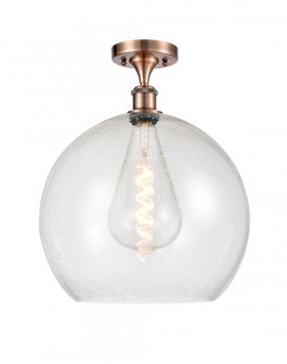 Athens - 1 Light - 14 inch - Antique Copper - Semi-Flush Mount (3442|516-1C-AC-G124-14-LED)