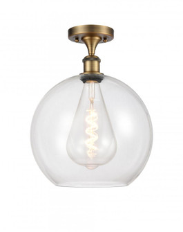 Athens - 1 Light - 12 inch - Brushed Brass - Semi-Flush Mount (3442|516-1C-BB-G122-12)