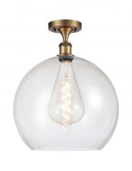 Athens - 1 Light - 14 inch - Brushed Brass - Semi-Flush Mount (3442|516-1C-BB-G124-14-LED)