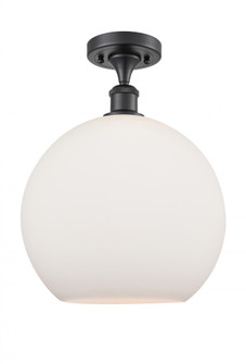 Athens - 1 Light - 12 inch - Matte Black - Semi-Flush Mount (3442|516-1C-BK-G121-12-LED)