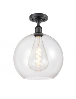 Athens - 1 Light - 12 inch - Matte Black - Semi-Flush Mount (3442|516-1C-BK-G122-12-LED)