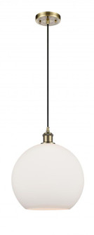 Athens - 1 Light - 12 inch - Antique Brass - Cord hung - Mini Pendant (3442|516-1P-AB-G121-12-LED)