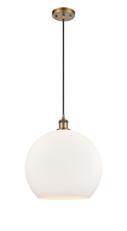 Athens - 1 Light - 14 inch - Brushed Brass - Cord hung - Pendant (3442|516-1P-BB-G121-14-LED)