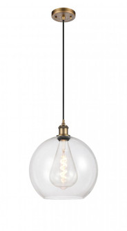 Athens - 1 Light - 12 inch - Brushed Brass - Cord hung - Mini Pendant (3442|516-1P-BB-G122-12-LED)