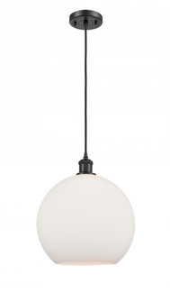 Athens - 1 Light - 12 inch - Matte Black - Cord hung - Mini Pendant (3442|516-1P-BK-G121-12)