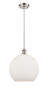 Athens - 1 Light - 12 inch - Brushed Satin Nickel - Cord hung - Mini Pendant (3442|516-1P-SN-G121-12)