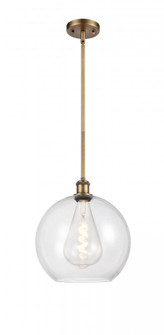 Athens - 1 Light - 12 inch - Brushed Brass - Mini Pendant (3442|516-1S-BB-G122-12-LED)