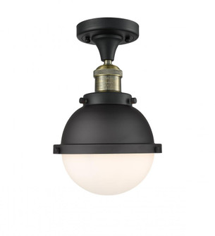 Hampden - 1 Light - 7 inch - Black Antique Brass - Semi-Flush Mount (3442|517-1CH-BAB-HFS-61-BK-LED)