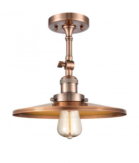 Railroad - 1 Light - 12 inch - Antique Copper - Adjustable Semi-Flush Mount (3442|201F-AC-MFR-AC-12)
