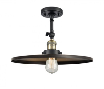 Railroad - 1 Light - 16 inch - Black Antique Brass - Adjustable Semi-Flush Mount (3442|201F-BAB-MFR-BK-16-LED)