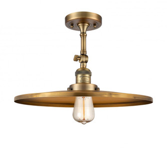 Railroad - 1 Light - 16 inch - Brushed Brass - Adjustable Semi-Flush Mount (3442|201F-BB-MFR-BB-16-LED)