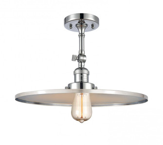 Railroad - 1 Light - 16 inch - Polished Chrome - Adjustable Semi-Flush Mount (3442|201F-PC-MFR-PC-16-LED)