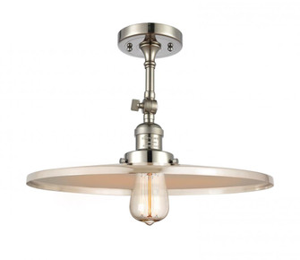 Railroad - 1 Light - 16 inch - Polished Nickel - Adjustable Semi-Flush Mount (3442|201F-PN-MFR-PN-16)