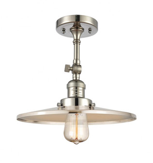 Railroad - 1 Light - 12 inch - Polished Nickel - Adjustable Semi-Flush Mount (3442|201F-PN-MFR-PN-12-LED)