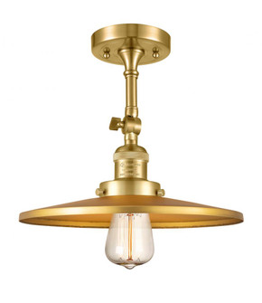 Railroad - 1 Light - 12 inch - Satin Gold - Adjustable Semi-Flush Mount (3442|201F-SG-MFR-SG-12-LED)