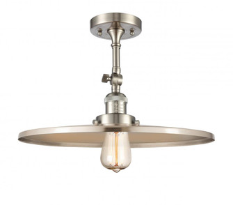 Railroad - 1 Light - 16 inch - Brushed Satin Nickel - Adjustable Semi-Flush Mount (3442|201F-SN-MFR-SN-16-LED)