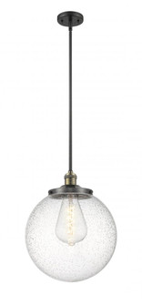 Beacon - 1 Light - 14 inch - Black Antique Brass - Stem Hung - Pendant (3442|201S-BAB-G204-14-LED)