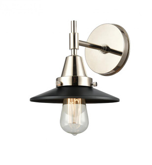 Railroad - 1 Light - 8 inch - Polished Nickel - Sconce (3442|447-1W-PN-M6-BK-LED)