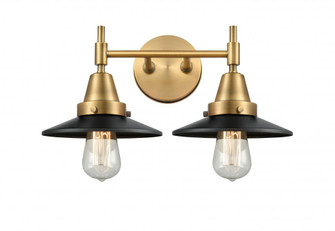 Railroad - 2 Light - 17 inch - Brushed Brass - Bath Vanity Light (3442|447-2W-BB-M6-BK-LED)