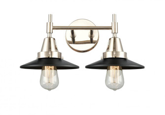 Railroad - 2 Light - 17 inch - Polished Nickel - Bath Vanity Light (3442|447-2W-PN-M6-BK-LED)