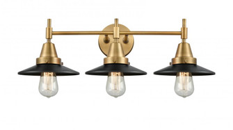 Railroad - 3 Light - 26 inch - Brushed Brass - Bath Vanity Light (3442|447-3W-BB-M6-BK-LED)