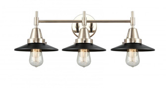 Railroad - 3 Light - 26 inch - Polished Nickel - Bath Vanity Light (3442|447-3W-PN-M6-BK-LED)