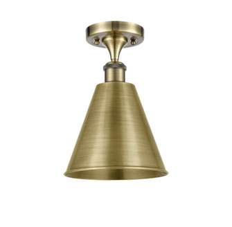 Berkshire - 1 Light - 8 inch - Antique Brass - Semi-Flush Mount (3442|516-1C-AB-MBC-8-AB-LED)