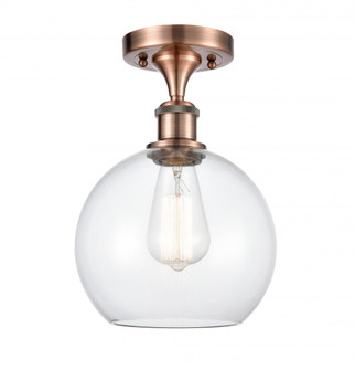 Athens - 1 Light - 8 inch - Antique Copper - Semi-Flush Mount (3442|516-1C-AC-G122-8)