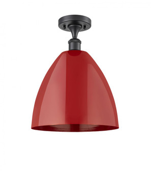 Plymouth - 1 Light - 12 inch - Matte Black - Semi-Flush Mount (3442|516-1C-BK-MBD-12-RD-LED)