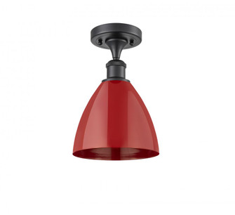 Plymouth - 1 Light - 8 inch - Matte Black - Semi-Flush Mount (3442|516-1C-BK-MBD-75-RD-LED)