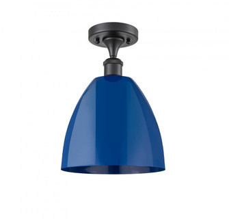 Plymouth - 1 Light - 9 inch - Matte Black - Semi-Flush Mount (3442|516-1C-BK-MBD-9-BL-LED)