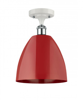 Plymouth - 1 Light - 9 inch - White Polished Chrome - Semi-Flush Mount (3442|516-1C-WPC-MBD-9-RD-LED)
