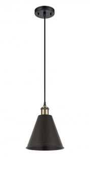 Berkshire - 1 Light - 8 inch - Black Antique Brass - Cord hung - Mini Pendant (3442|516-1P-BAB-MBC-8-BK)