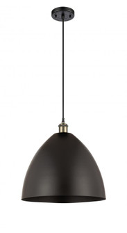 Bristol - 1 Light - 16 inch - Black Antique Brass - Cord hung - Mini Pendant (3442|516-1P-BAB-MBD-16-BK)