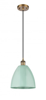 Plymouth - 1 Light - 9 inch - Brushed Brass - Cord hung - Mini Pendant (3442|516-1P-BB-MBD-9-SF)
