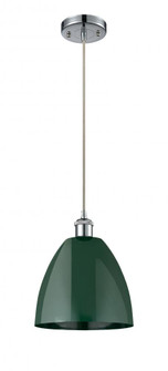 Plymouth - 1 Light - 9 inch - Polished Chrome - Cord hung - Mini Pendant (3442|516-1P-PC-MBD-9-GR-LED)