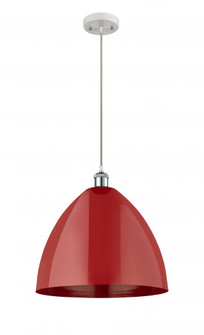 Plymouth - 1 Light - 16 inch - White Polished Chrome - Cord hung - Mini Pendant (3442|516-1P-WPC-MBD-16-RD-LED)