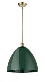 Plymouth - 1 Light - 16 inch - Antique Brass - Pendant (3442|516-1S-AB-MBD-16-GR-LED)