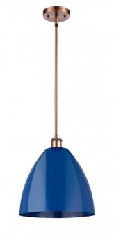 Plymouth - 1 Light - 12 inch - Antique Copper - Pendant (3442|516-1S-AC-MBD-12-BL-LED)