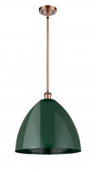 Plymouth - 1 Light - 16 inch - Antique Copper - Pendant (3442|516-1S-AC-MBD-16-GR-LED)