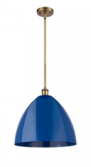 Plymouth - 1 Light - 16 inch - Brushed Brass - Pendant (3442|516-1S-BB-MBD-16-BL-LED)