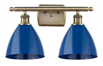 Plymouth - 2 Light - 18 inch - Antique Brass - Bath Vanity Light (3442|516-2W-AB-MBD-75-BL)