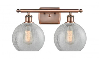 Athens - 2 Light - 18 inch - Antique Copper - Bath Vanity Light (3442|516-2W-AC-G125-8)