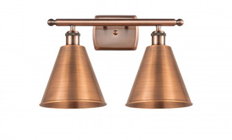 Berkshire - 2 Light - 18 inch - Antique Copper - Bath Vanity Light (3442|516-2W-AC-MBC-8-AC-LED)