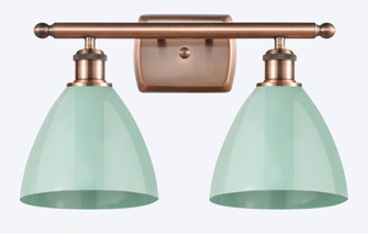 Plymouth - 2 Light - 18 inch - Antique Copper - Bath Vanity Light (3442|516-2W-AC-MBD-75-SF-LED)