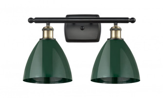 Plymouth - 2 Light - 18 inch - Black Antique Brass - Bath Vanity Light (3442|516-2W-BAB-MBD-75-GR)
