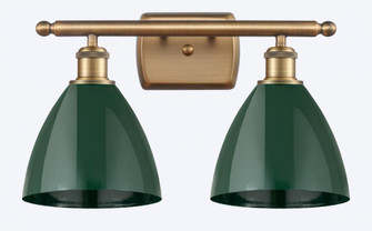 Plymouth - 2 Light - 18 inch - Brushed Brass - Bath Vanity Light (3442|516-2W-BB-MBD-75-GR)