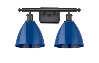 Plymouth - 2 Light - 18 inch - Matte Black - Bath Vanity Light (3442|516-2W-BK-MBD-75-BL-LED)