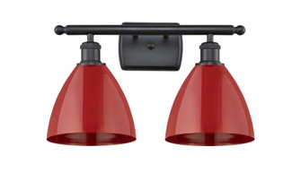 Plymouth - 2 Light - 18 inch - Matte Black - Bath Vanity Light (3442|516-2W-BK-MBD-75-RD)
